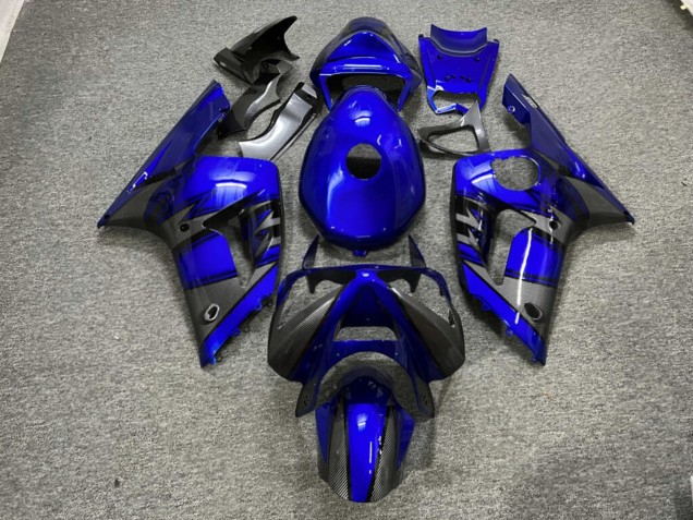 Purchase 2003-2004 Glossy Blue Black Carbon Fiber Style Kawasaki ZX6R Motorcycle Fairings UK