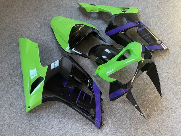 Purchase 2003-2004 Glossy Green Black Kawasaki ZX6R Motorcycle Fairings UK