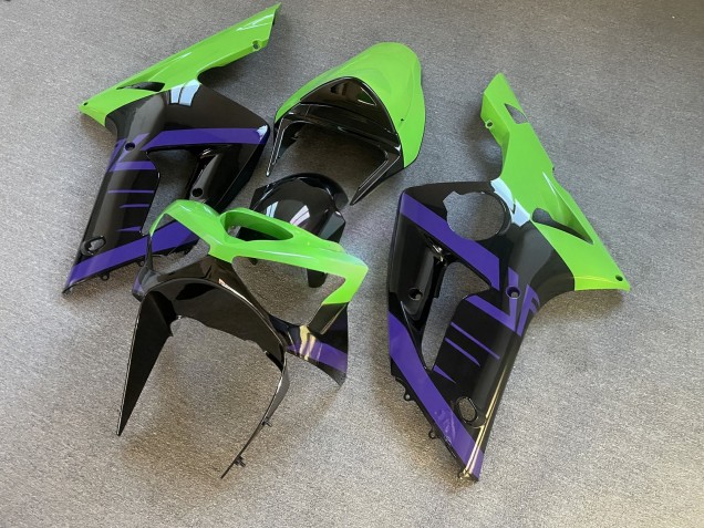 Purchase 2003-2004 Glossy Green Black Kawasaki ZX6R Motorcycle Fairings UK
