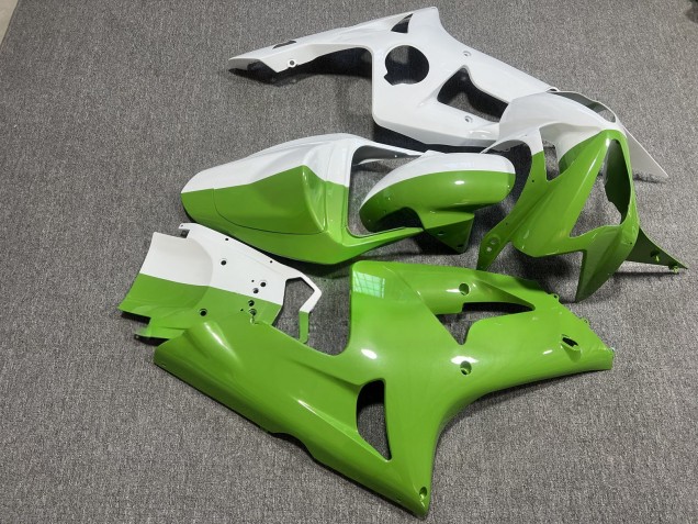 Purchase 2003-2004 Green White Split Kawasaki ZX6R Motorcycle Fairings UK