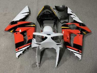 Purchase 2003-2004 Glossy Orange White Kawasaki ZX6R Motorcycle Fairings UK
