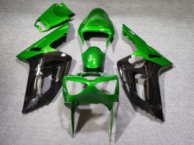 Purchase 2003-2004 Glossy Green Black Kawasaki ZX6R Motorcycle Fairings UK