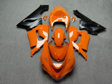 Purchase 2005-2006 Glossy Deep Orange Matte Black Kawasaki ZX6R Motorcycle Fairings UK