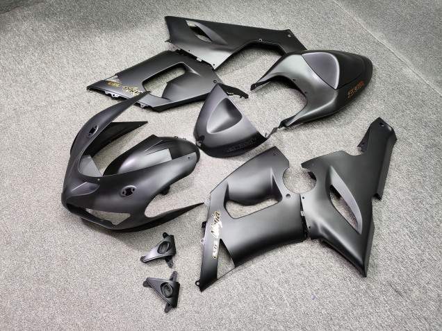 Purchase 2005-2006 Matte Black Gold Kawasaki ZX6R Motorcycle Fairings UK