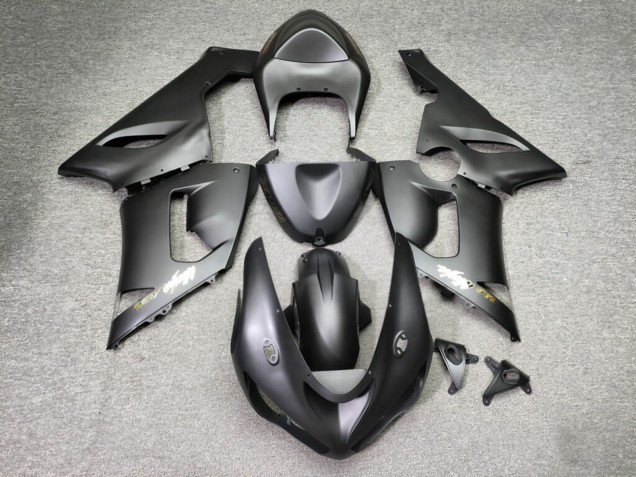 Purchase 2005-2006 Matte Black Gold Kawasaki ZX6R Motorcycle Fairings UK