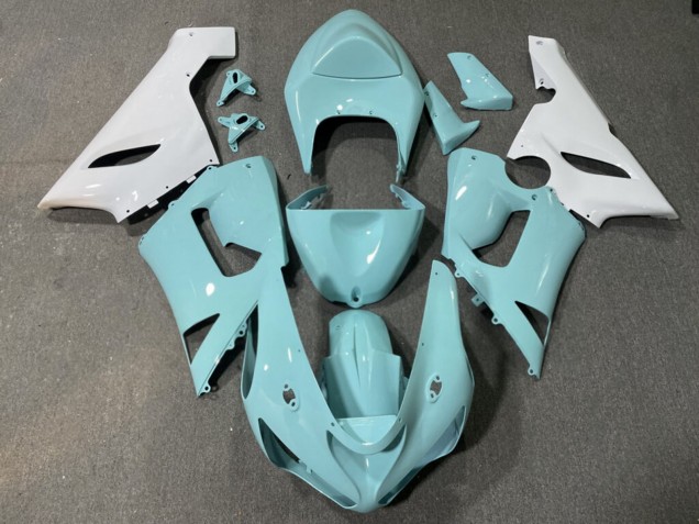 Purchase 2005-2006 Aqua White Kawasaki ZX6R Motorcycle Fairings UK