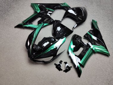 Purchase 2005-2006 Glossy Black Emerald Green Kawasaki ZX6R Motorcycle Fairings UK