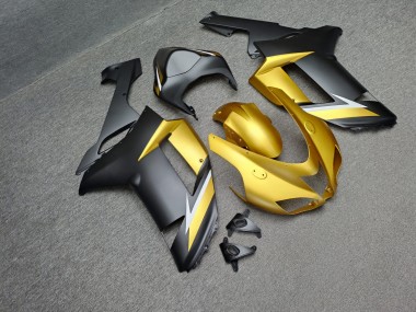 Purchase 2007-2008 Matte Gold Black White Kawasaki ZX6R Motorcycle Fairings UK