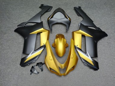 Purchase 2007-2008 Matte Gold Black White Kawasaki ZX6R Motorcycle Fairings UK