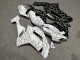 Purchase 2007-2008 Matte Black White Split Line Pattern Kawasaki ZX6R Motorcycle Fairings UK
