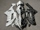 Purchase 2007-2008 Matte Black White Split Line Pattern Kawasaki ZX6R Motorcycle Fairings UK