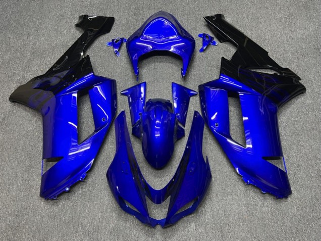 Purchase 2007-2008 Glossy Blue Black Flame Kawasaki ZX6R Motorcycle Fairings UK