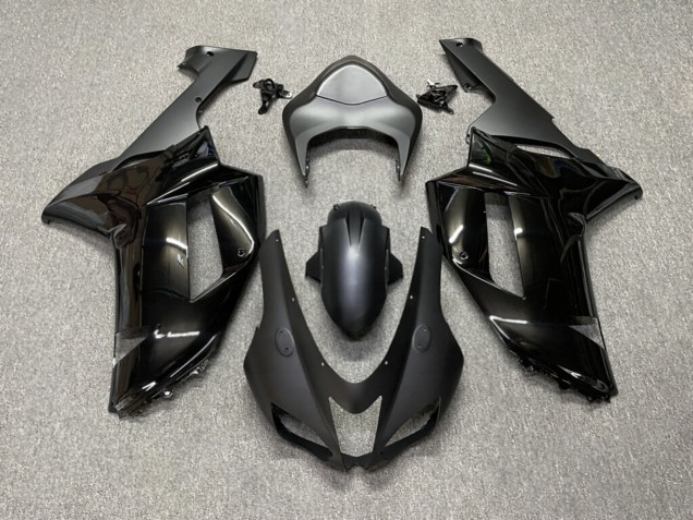 Purchase 2007-2008 Matte Glossy Black Kawasaki ZX6R Motorcycle Fairings UK