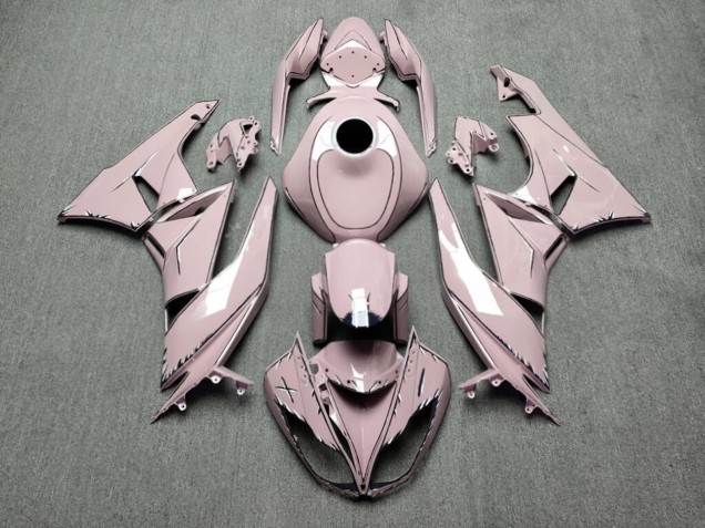 Purchase 2009-2012 Glossy Baby Pink with Dark Grey & White Kawasaki ZX6R Motorcycle Fairings UK