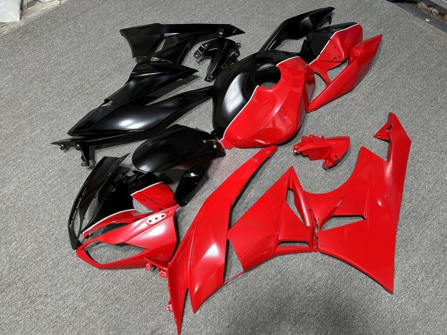 Purchase 2009-2012 Matte Black Red Split Kawasaki ZX6R Motorcycle Fairings UK