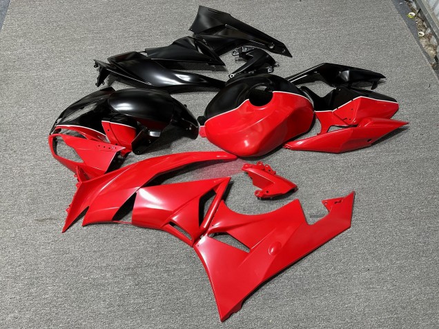 Purchase 2009-2012 Matte Black Red Split Kawasaki ZX6R Motorcycle Fairings UK