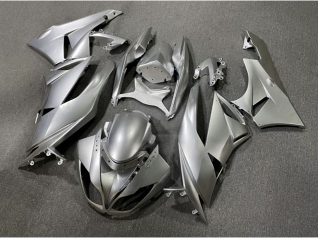Purchase 2009-2012 Glossy Silver Kawasaki ZX6R Motorcycle Fairings UK