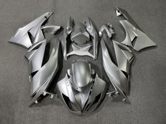 Purchase 2009-2012 Glossy Silver Kawasaki ZX6R Motorcycle Fairings UK