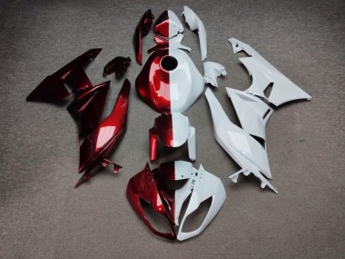 Purchase 2009-2012 Glossy Red White Split Kawasaki ZX6R Motorcycle Fairings UK