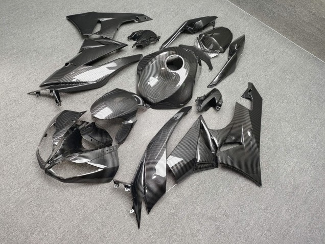 Purchase 2009-2012 Glossy Carbon Fiber Style Kawasaki ZX6R Motorcycle Fairings UK