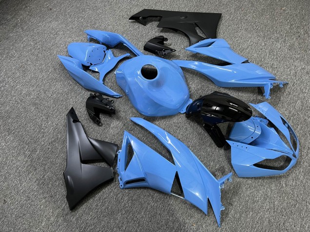 Purchase 2009-2012 Glossy Light Blue Kawasaki ZX6R Motorcycle Fairings UK