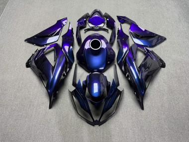 Purchase 2013-2018 Glossy Blue Purple Iridescent Black Kawasaki ZX6R Motorcycle Fairings UK