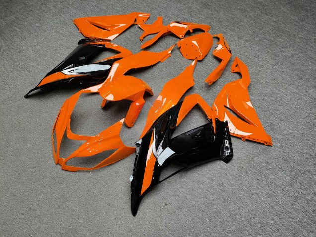Purchase 2013-2018 Glossy Black Orange Kawasaki ZX6R Motorcycle Fairings UK
