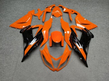 Purchase 2013-2018 Glossy Black Orange Kawasaki ZX6R Motorcycle Fairings UK