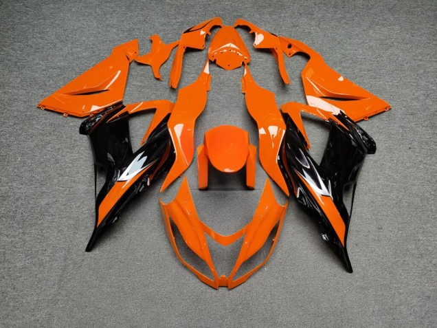 Purchase 2013-2018 Glossy Black Orange Kawasaki ZX6R Motorcycle Fairings UK