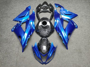 Purchase 2013-2018 Glossy Blue Forged Carbon Fiber Style Kawasaki ZX6R Motorcycle Fairings UK