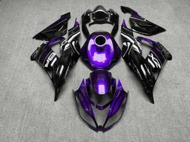 Purchase 2013-2018 Glossy Black & Purple Kawasaki ZX6R Motorcycle Fairings UK