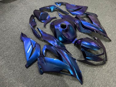 Purchase 2013-2018 Glossy Blue Chameleon Kawasaki ZX6R Motorcycle Fairings UK