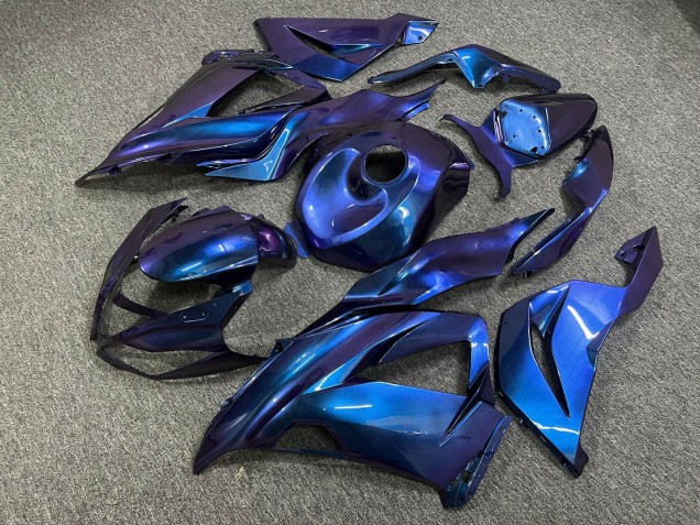 Purchase 2013-2018 Glossy Blue Chameleon Kawasaki ZX6R Motorcycle Fairings UK