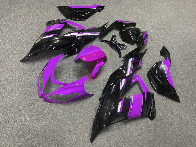 Purchase 2013-2018 Glossy Black Pink White Kawasaki ZX6R Motorcycle Fairings UK