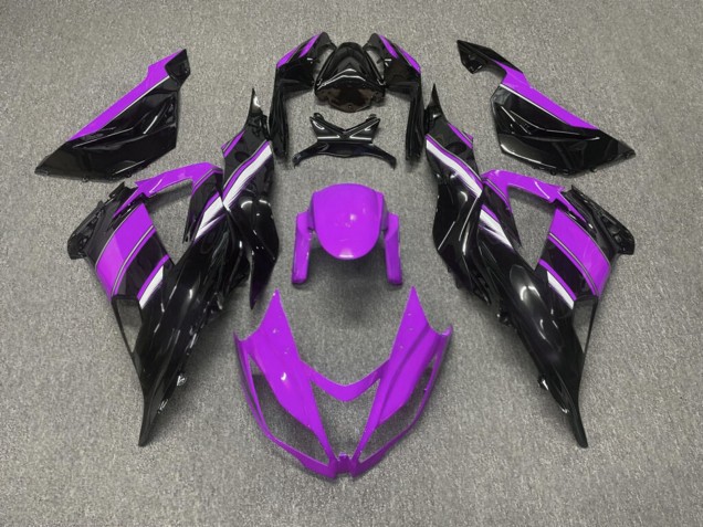 Purchase 2013-2018 Glossy Black Pink White Kawasaki ZX6R Motorcycle Fairings UK
