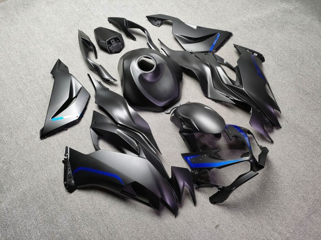 Purchase 2019-2022 Matte Black & Blue Kawasaki ZX6R Motorcycle Fairings UK