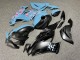 Purchase 2019-2022 Matte Black & Glossy Baby Blue with Pink Cherry Blossom Split Kawasaki ZX6R Motorcycle Fairings UK