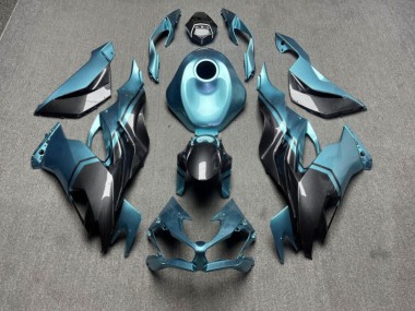 Purchase 2019-2022 Glossy Teal with Carbon Fiber Style Kawasaki ZX6R Motorcycle Fairings UK