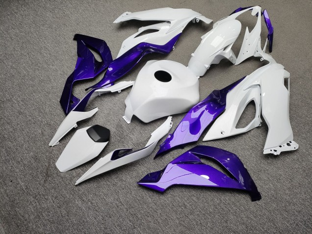 Purchase 2019-2022 Glossy White & Purple Kawasaki ZX6R Motorcycle Fairings UK