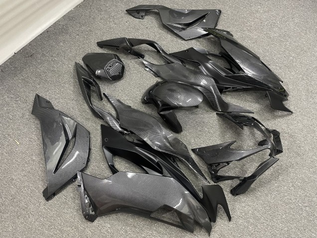 Purchase 2019-2022 Matte Black & Carbon Fiber Style Kawasaki ZX6R Motorcycle Fairings UK