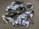 Purchase 2019-2022 Glossy Pearl White with Blue Flowers & Carbon Fiber Style Kawasaki ZX6R Motorcycle Fairings UK