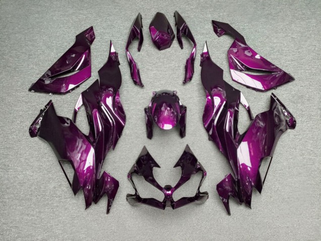 Purchase 2019-2022 Glossy Purple Carbon Fiber Style Kawasaki ZX6R Motorcycle Fairings UK