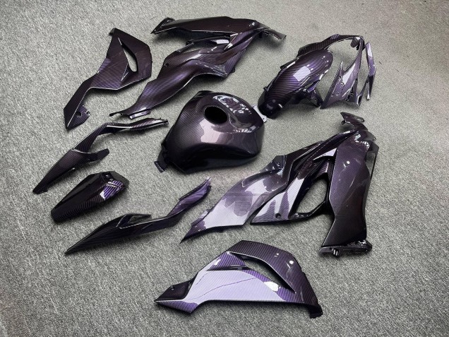 Purchase 2019-2022 Glossy Light Purple Carbon Fiber Style Kawasaki ZX6R Motorcycle Fairings UK
