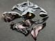 Purchase 2019-2022 Glossy Pearl White Black Custom Split Kawasaki ZX6R Motorcycle Fairings UK