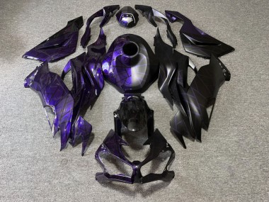 Purchase 2019-2022 Glossy Purple Matte Black Pattern Split Kawasaki ZX6R Motorcycle Fairings UK