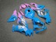Purchase 2019-2022 Glossy Light Blue Pink Gradient Silver Bull Kawasaki ZX6R Motorcycle Fairings UK
