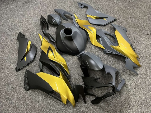Purchase 2019-2022 Matte Metallic Black Dark Grey Glossy Gold Kawasaki ZX6R Motorcycle Fairings UK