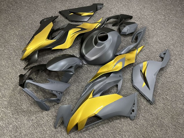 Purchase 2019-2022 Matte Metallic Black Dark Grey Glossy Gold Kawasaki ZX6R Motorcycle Fairings UK