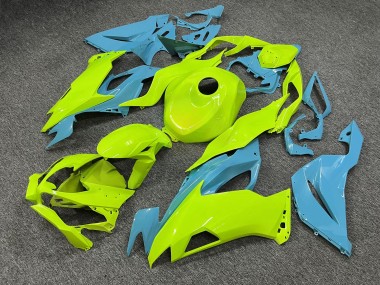 Purchase 2019-2022 Glossy High Vis Yellow Aqua Kawasaki ZX6R Motorcycle Fairings UK