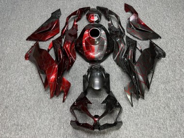 Purchase 2019-2022 Glossy Metallic Grey Crimson Red Split Kawasaki ZX6R Motorcycle Fairings UK
